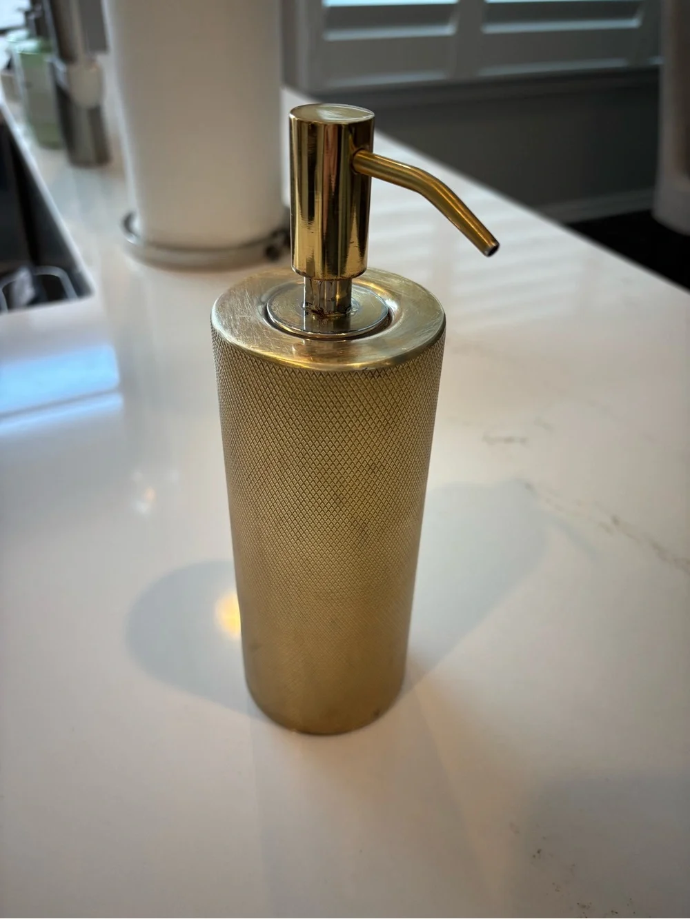 Restoration Hardware Gold Textured Metal Soap Pump